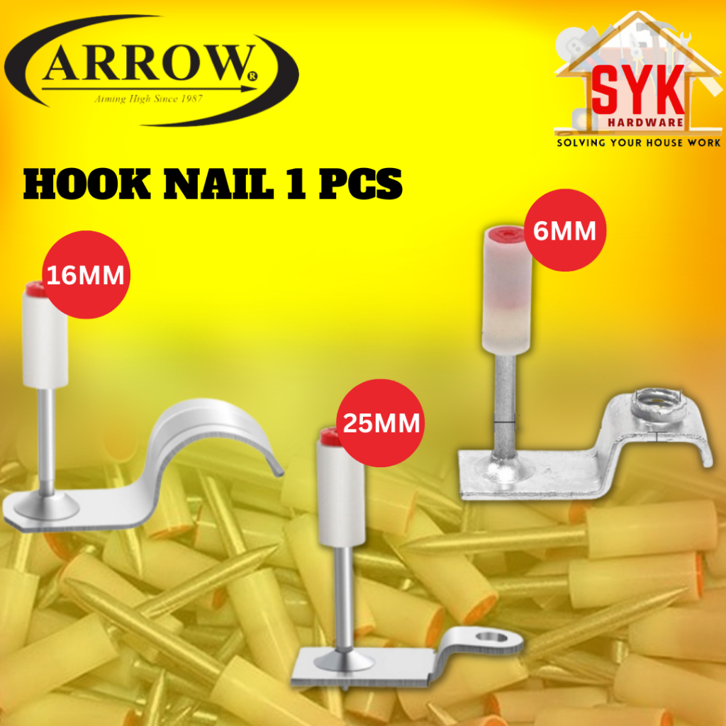 SYK Arrow Hook Nail 1 Pcs Concrete Steel Wood Tv Bracket Rivet Nail Gun