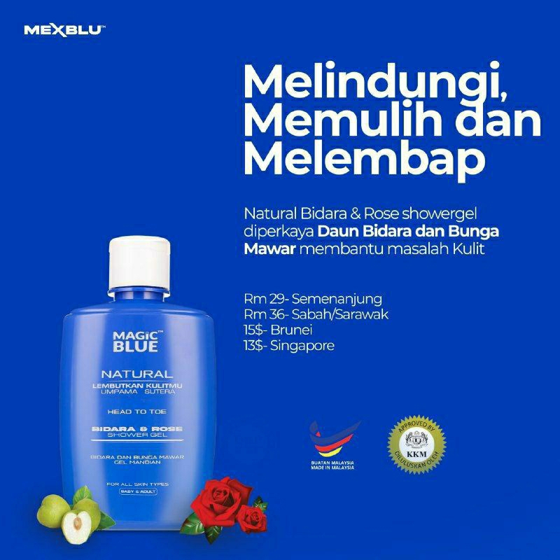 Sabun Shower Gel Mandian Bidara Air Mawar Eczema Psoriasis Jerawat