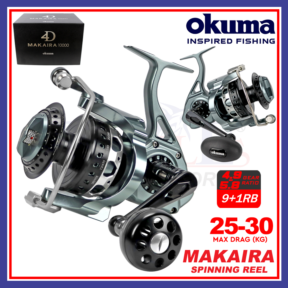 Max Drag 30kg) Okuma Makaira Spinning Reel 9+1RB Saltwater Big