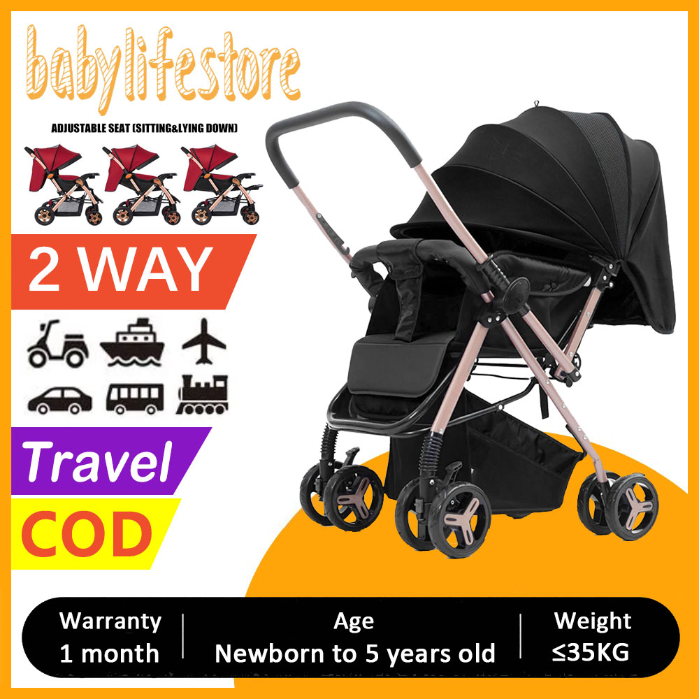 Babylifestore.2 Way Baby Stroller Two Way Push Portable Folding Magic
