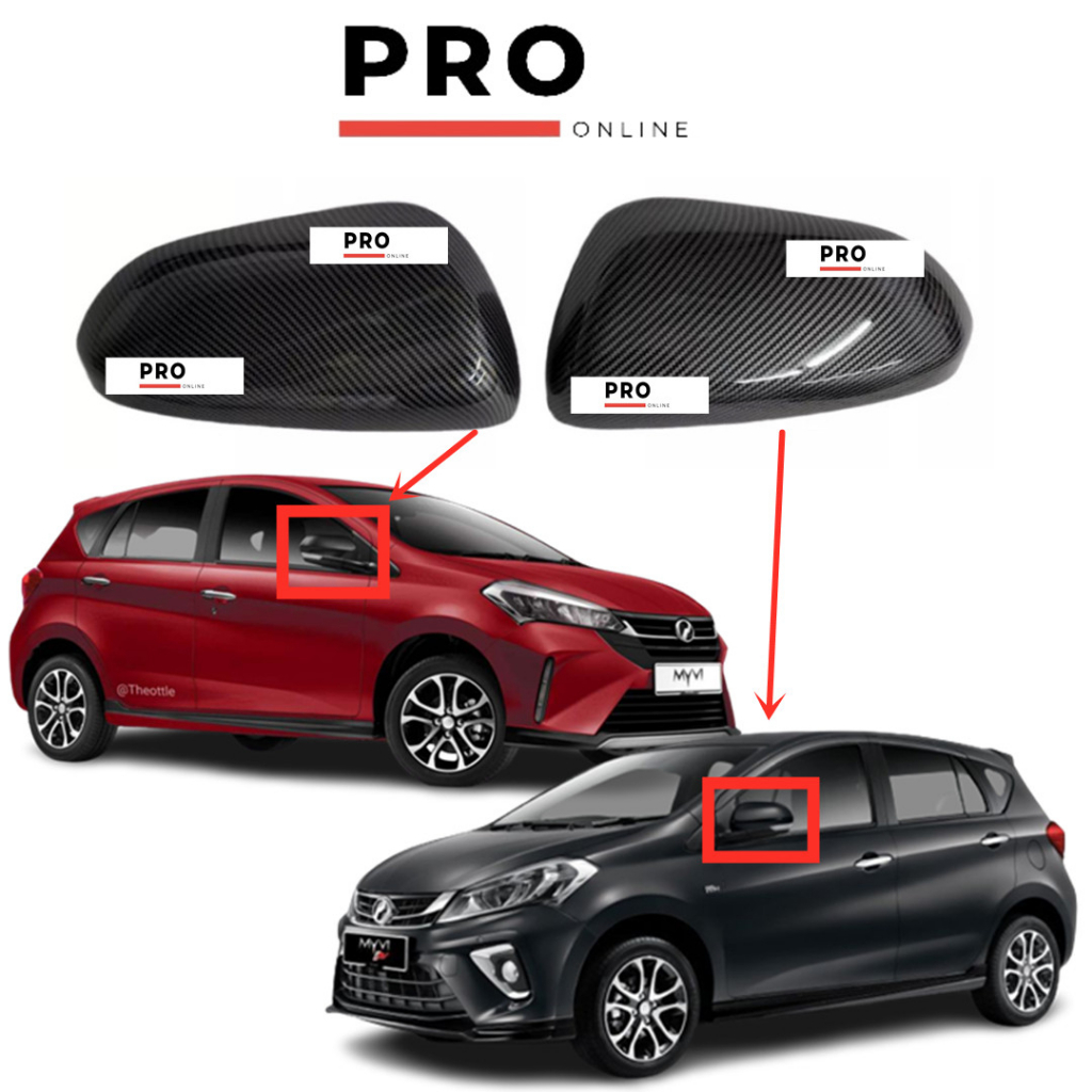 Perodua Myvi G3 (2018 to 2022) Side Mirror Cover (Cover Only)(Carbon