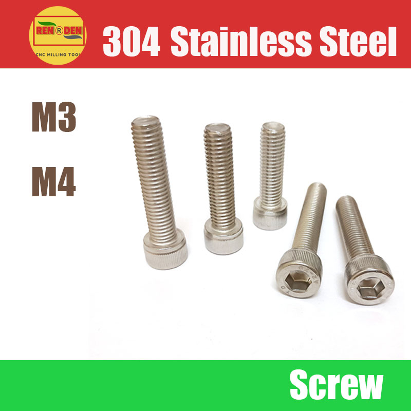 50pcs hexagon Socket Head Cap Screw M3 M4 Stainless Steel 304 | Shopee ...