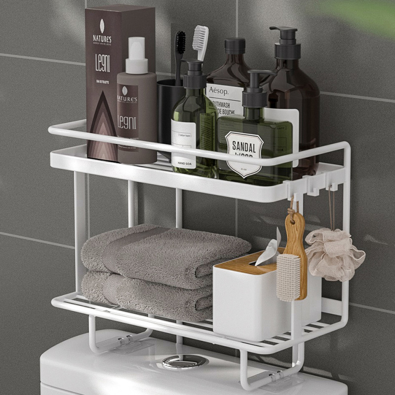 2 Layers Toilet Rack Bathroom Shelf Toiletries Storage Organizer