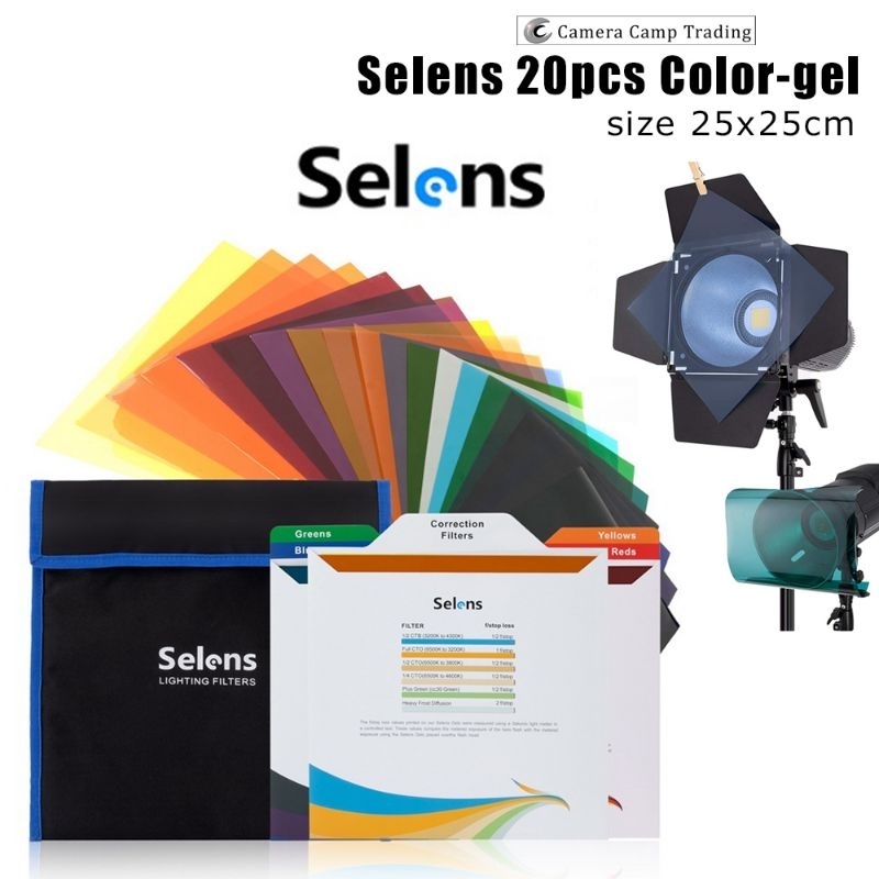 Selens Brand Lighting Gel Filters 25x25cm -20pcs Color Transparent ...