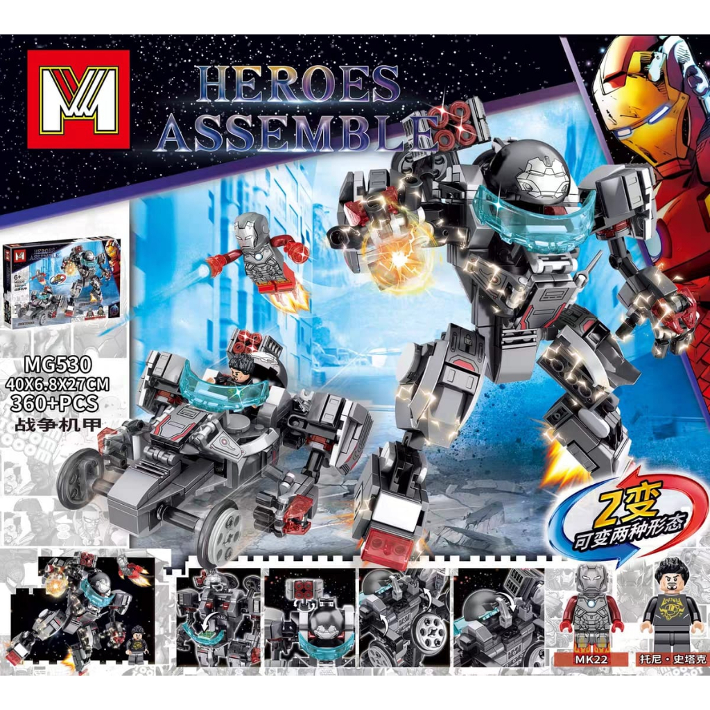 MG SUPERHEROES : WAR MACHINE BUSTER BUILDING BLOCK (MG530) | Shopee ...