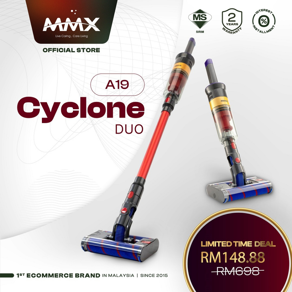 MMX Cyclone Duo A19 Lightest & Omnidirectional Double Brush Cordless