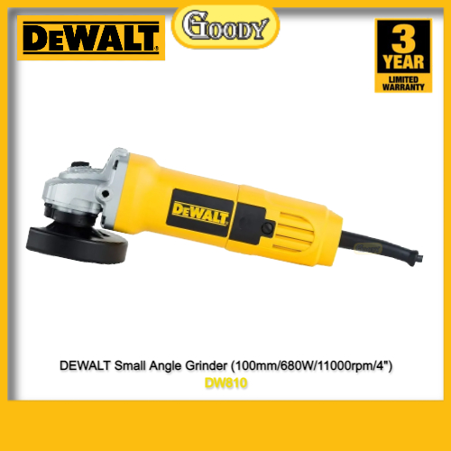 DEWALT DW810 Small Angle Grinder (100mm/680W/11000rpm/4