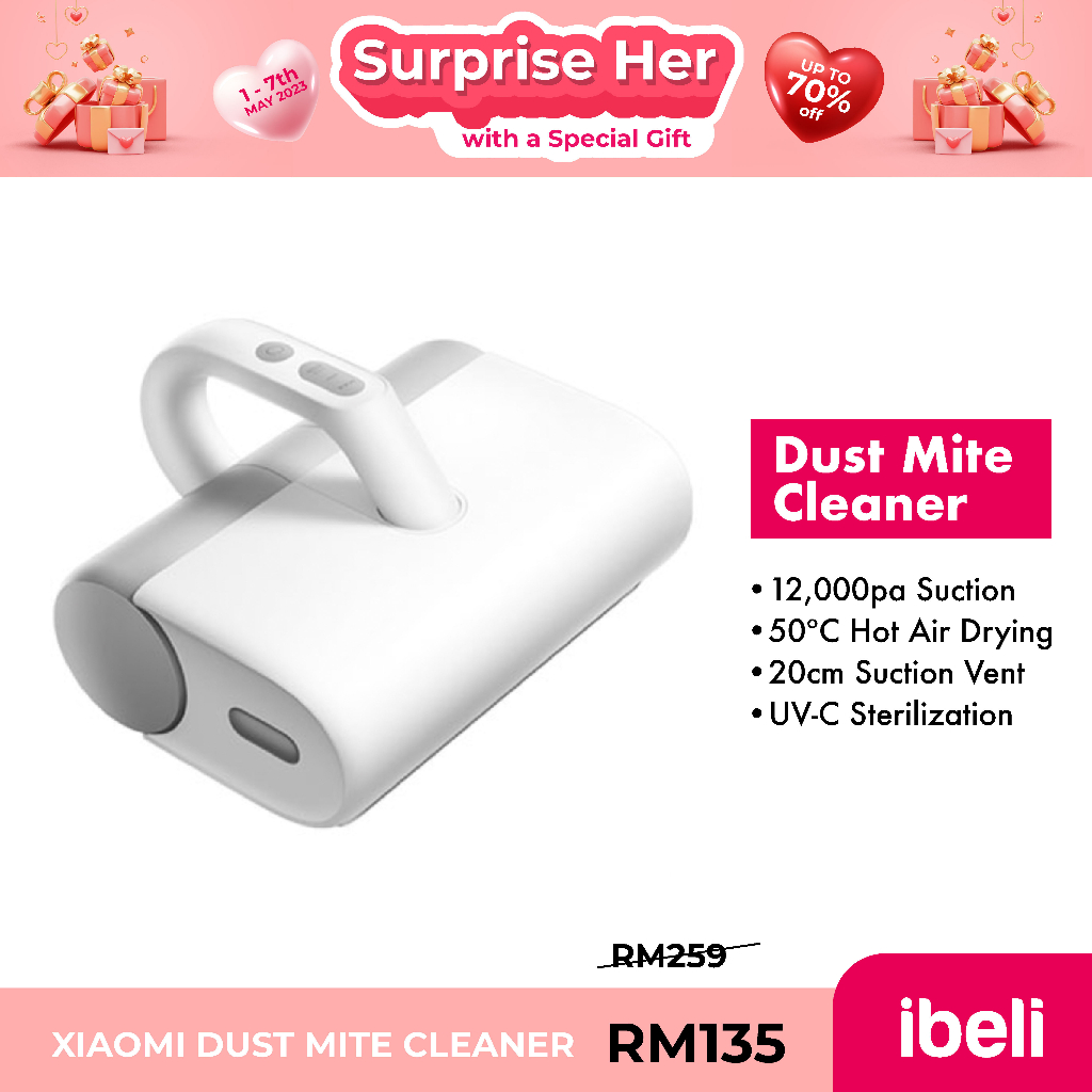 Xiaomi Mijia Dust Mites Vacuum Cleaner 12kPa/16kPa Handheld Strong Suction Vacuum Shopee Malaysia