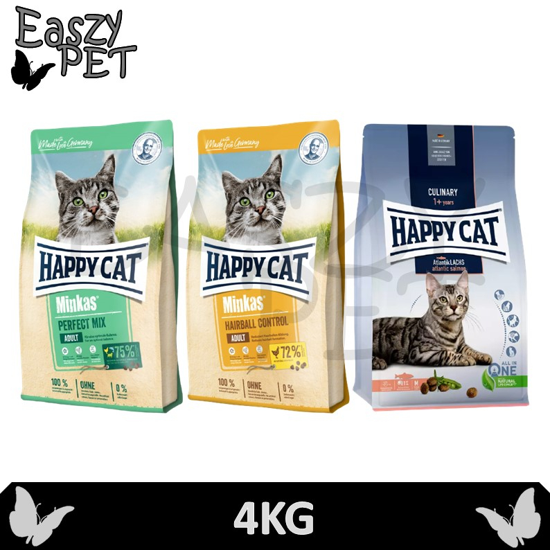 Happy Cat Dry Food 4KG (Hairball Control , Perfect Mix , Atlantic ...