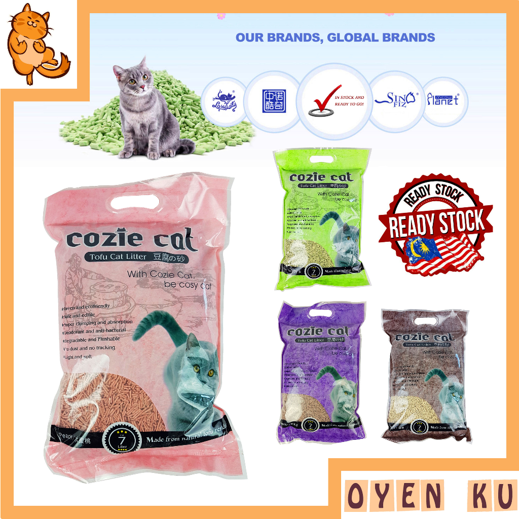 7 Liter Cozie Tofu Cat Litter 4 Types Flavour Available Shopee Malaysia