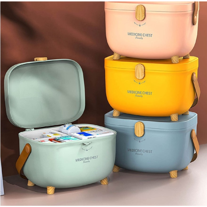 Double Layer First Aid Box Portable First Aid Kit Home Care Medicine ...