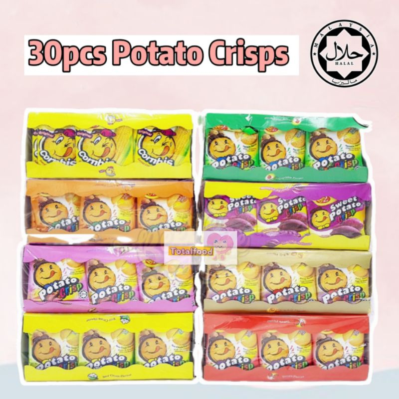 30pcs Win2 Potato Crisp Biskut [Vegetable/BBQ/Tomato/Curry/Sour Cream