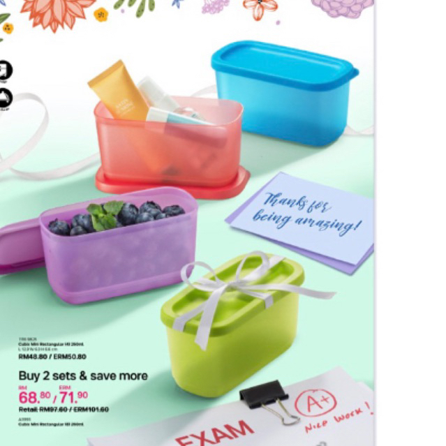 HADIAH HARI GURU BAJET TUPPERWARE CUBIX MINI RECTANGULAR 250ml | Shopee ...