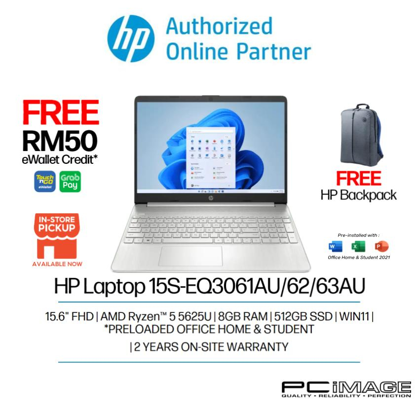 Hp 15s Eq3061au15s Eq3062au15s Eq3063au Laptop R5 5625u8gb512gb Ssd15 Free Backpack 4560