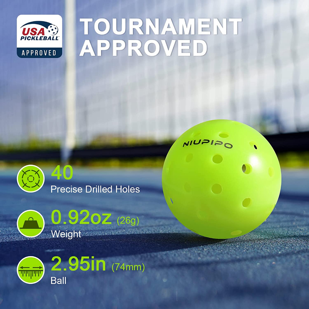 (Ready Stock) 40-Hole Seamless Pickleball Ball, USAPA Approved, For ...