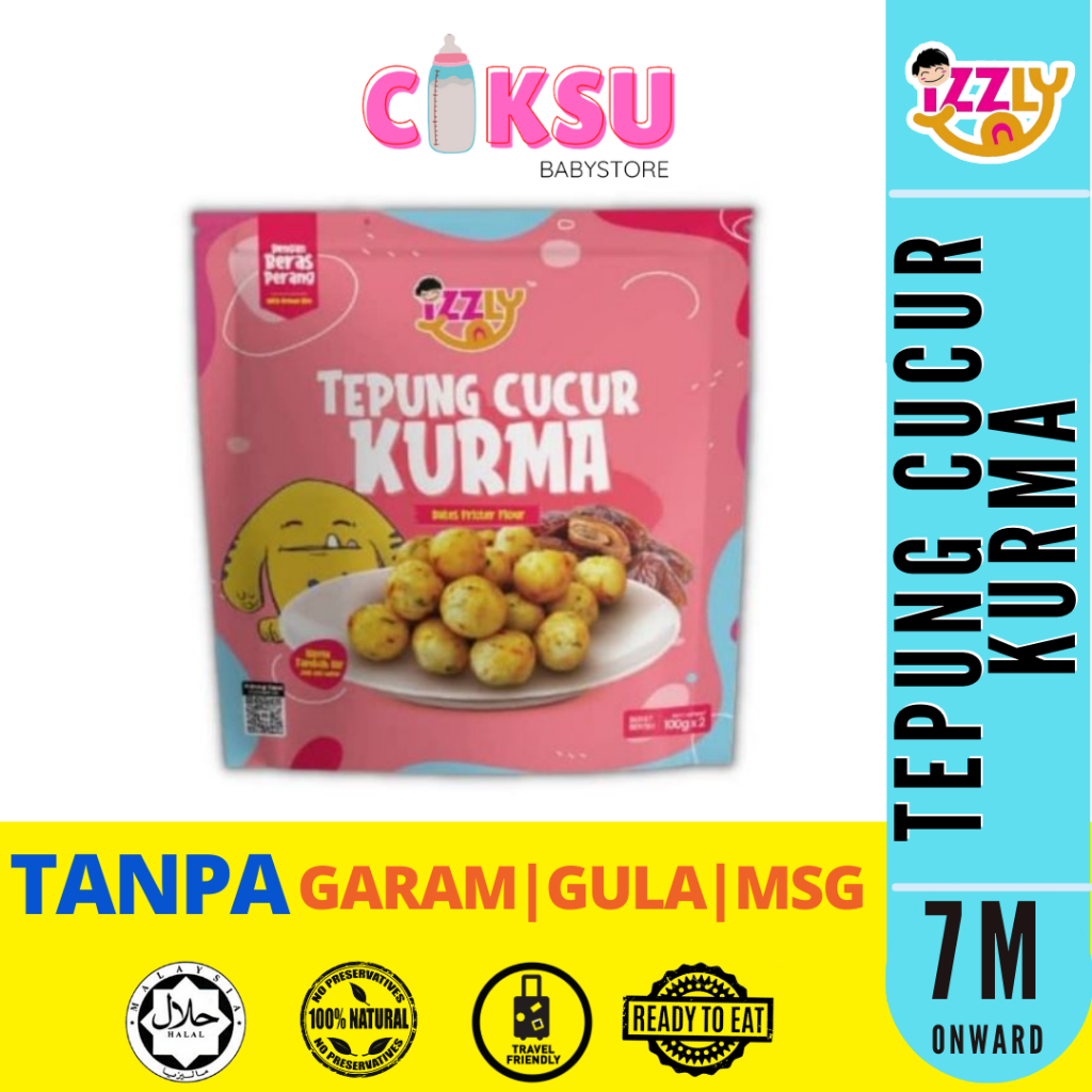 Tepung Cucur Kurma Makanan Bayi Izzly Baby Food 7 Bulan Keatas Snack