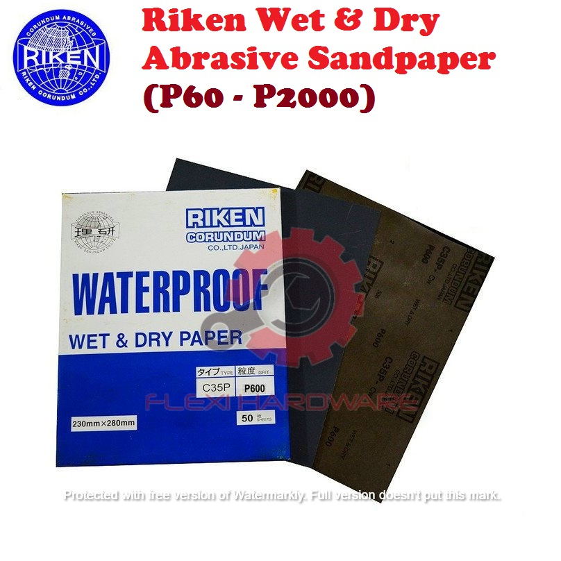 Riken Wet & Dry Abrasive Sandpaper (P60 - P2000) | Shopee Malaysia