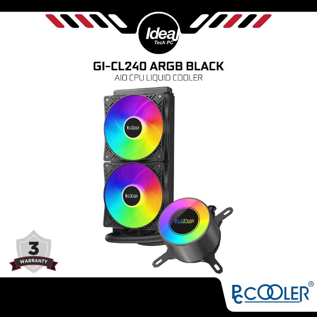 PC Cooler GI CL240 ARGB BLACK AIO CPU Liquid Cooler Shopee Malaysia