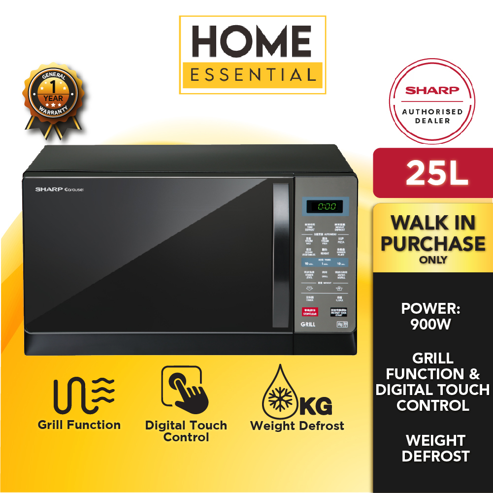 Sharp 25L Microwave Oven with Grill R607EK 900W 25L without Grill