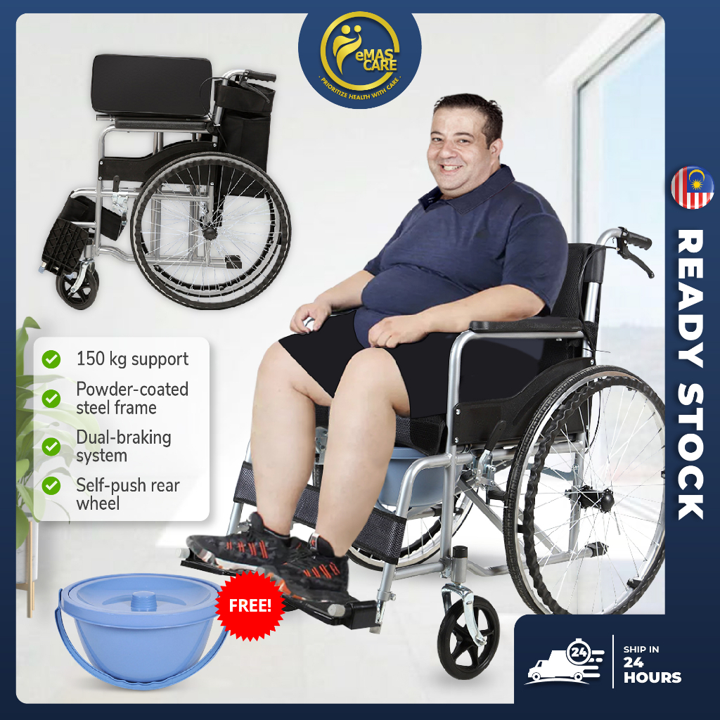 Hospital Grade Wheel Chair Big Wheel Oxford Seat Wheelchair Come With