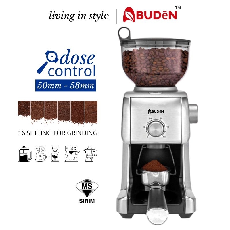 ABUDEN Coffee Grinder Machine SIRIM Manual Dosing Espresso Conical Burr