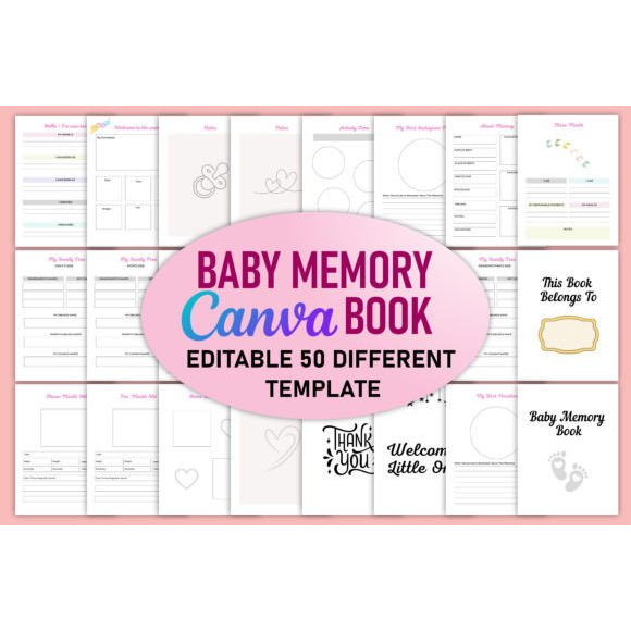 Baby Memory Book Canva Template Digital Baby Memory Book Canva