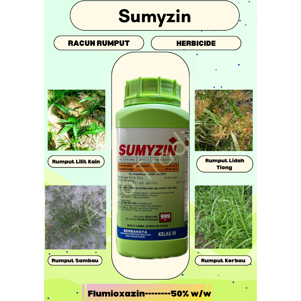 250g Sumyzin Racun Rumput Sambau Herbicide Sumimax Racun Benih