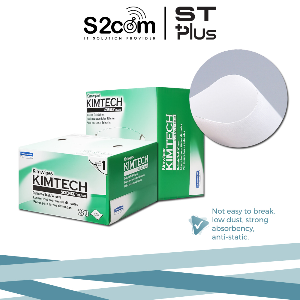 Kimwipes Kimtech FTTH Fiber Wipe AntiStatic DustFree Lint Free