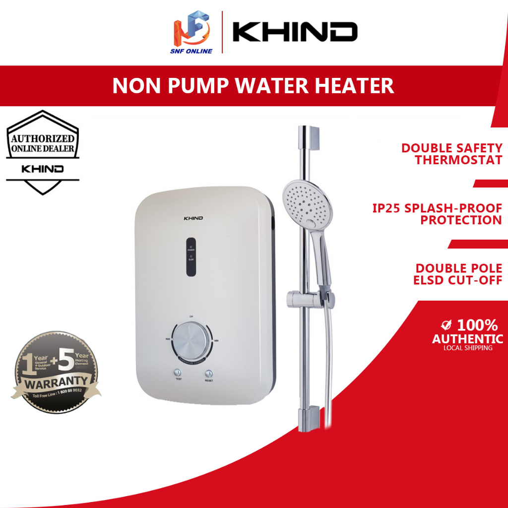 Khind Water Heater 3Spray Non Pump WH803 (Pearl White) Shopee Malaysia