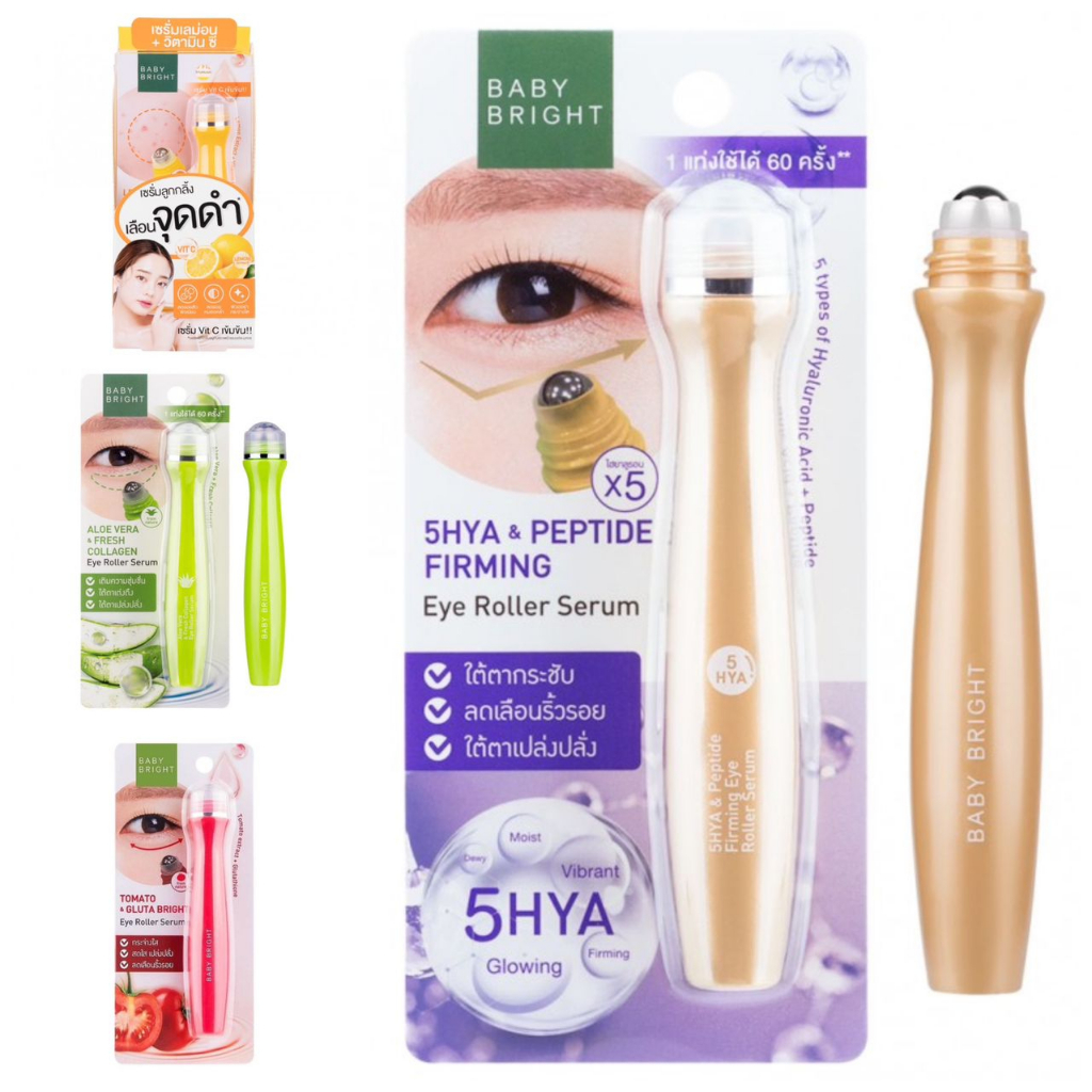 100 Thailand Authentic Baby Bright Eye Roller Serum Lemon Vit C Aloe