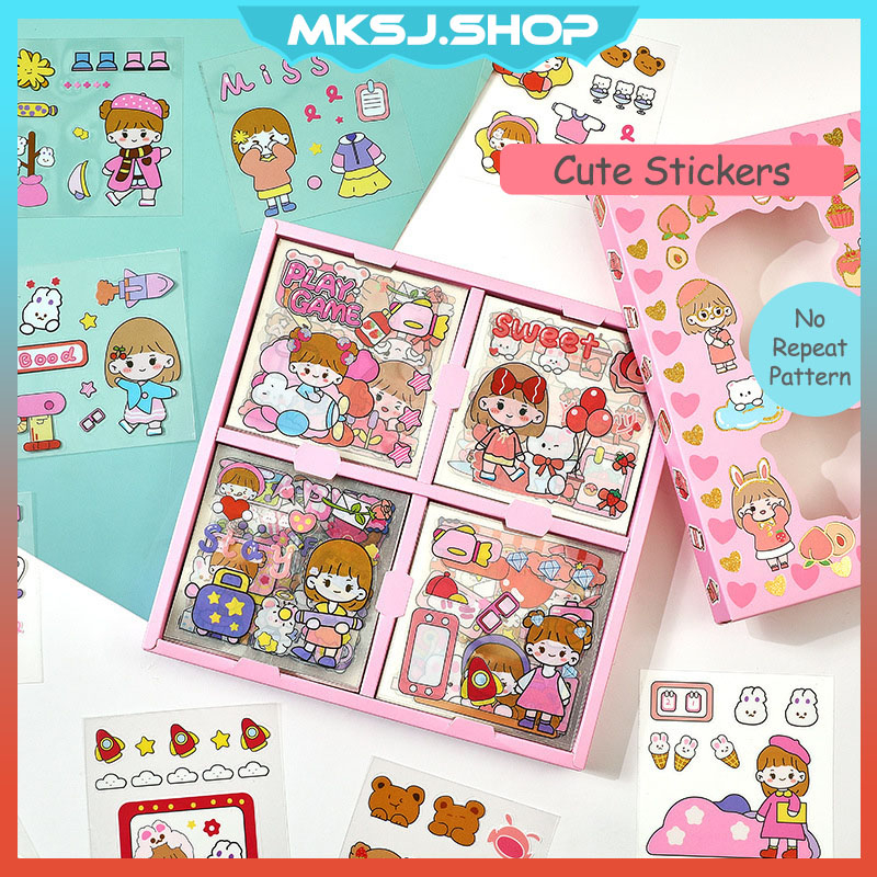 200pcs Kawaii Stickers Box Waterproof Cute Diary Sticker Set Cartoon ...