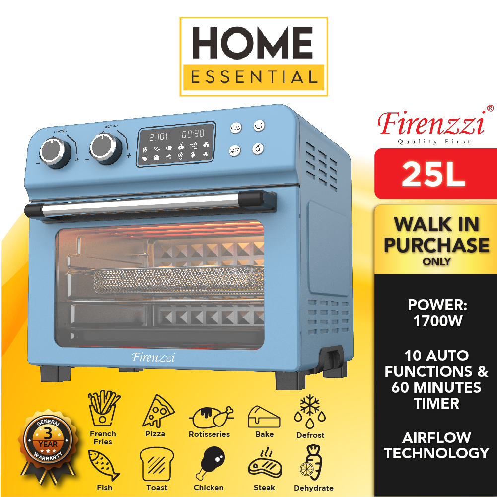 Senz Air Fryer Oven (24L/1600W) SZ-AFO249 Firenzzi Multi-Function Air  Fryer Oven Stainless Steel (25L/1700W) FAD-3259