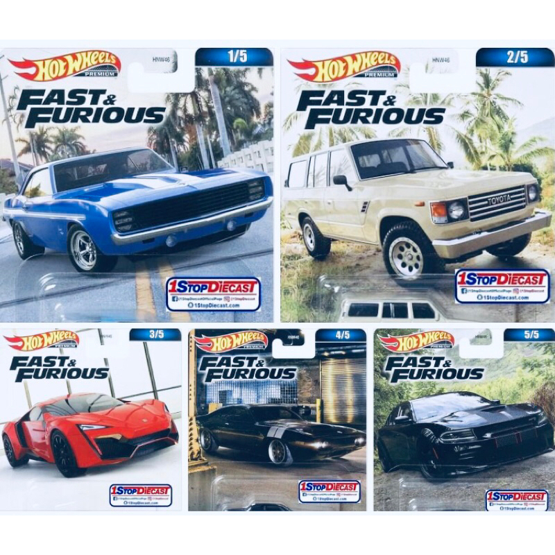 Hot Wheels 1:64 Fast & Furious 2023 B Set Of 5 Cars