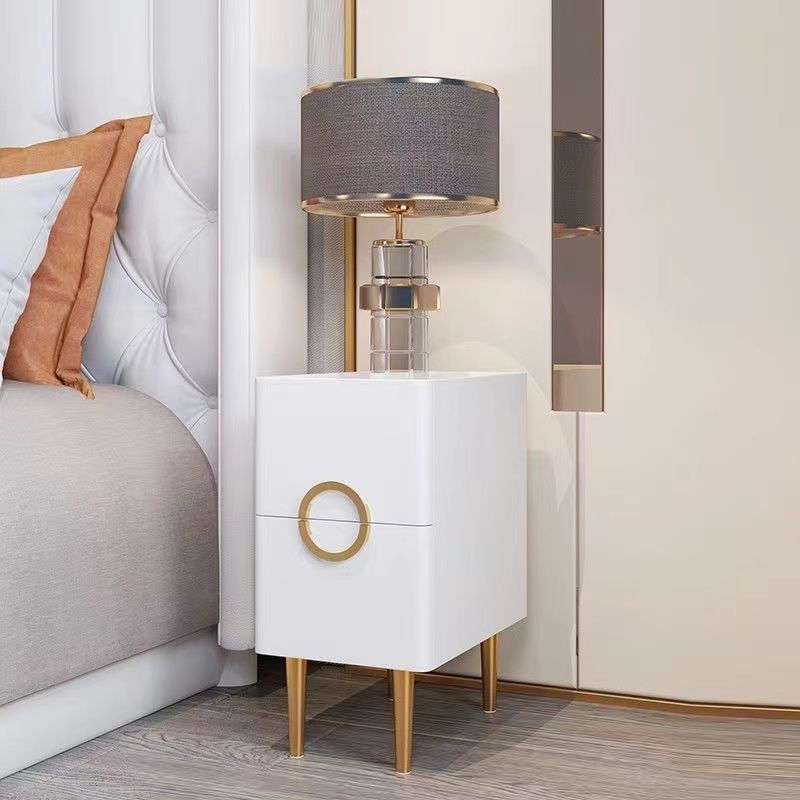 Solid wood minimalist rock board leather bedside mini size 25cm