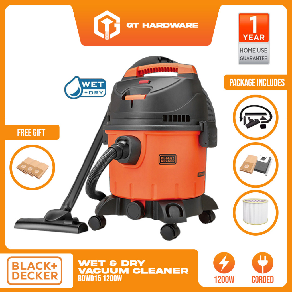 Black & Decker Bdwd15 15l 1400w Wet & Dry Vacuum Cleaner Blower (bdwd15 