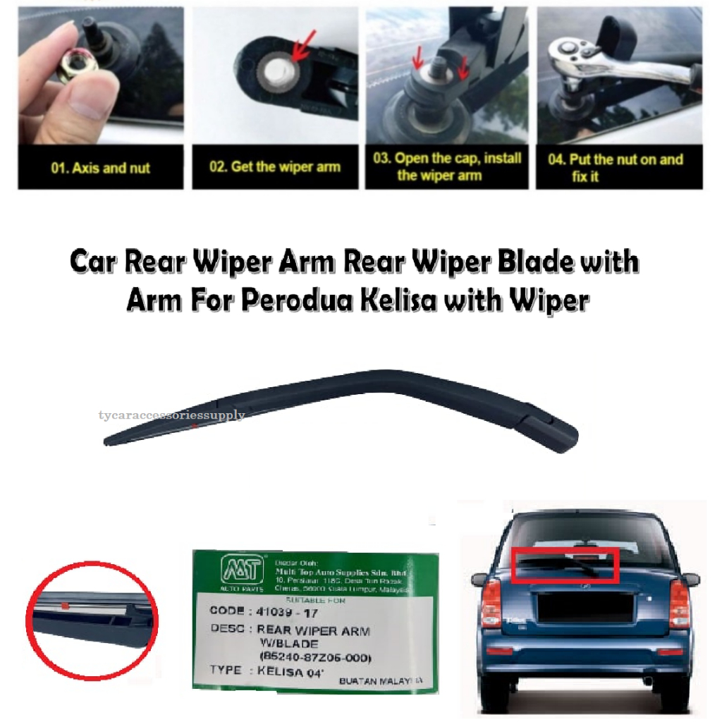 Car Rear Wiper Arm with Wiper Blade For Perodua Kelisa with Wiper
