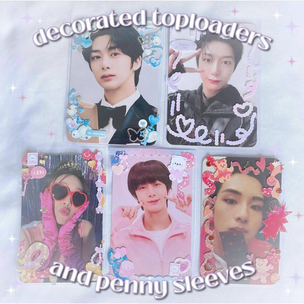 ready stock predecorated toploaders & penny sleeves for photocards