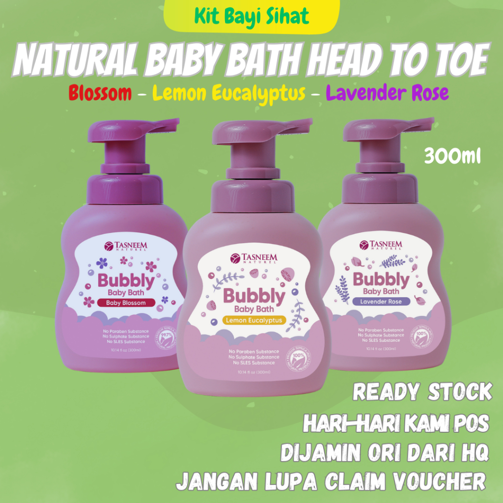 Tasneem Naturel Baby Bath Head to Toe - Lemon, Lavender, Blossom - Set ...