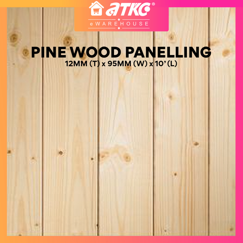 Kayu Pine Wood Timber Panelling Board 12MM (T) x 95MM (W) x 3000MM (L ...