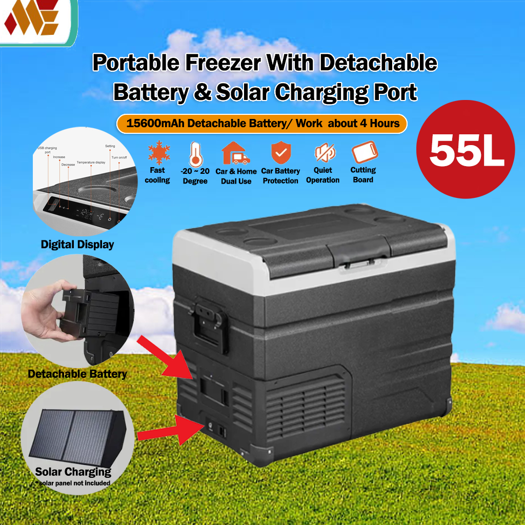 55L Portable Car Freezer & Fridge and Chiller DualZone with Detachable