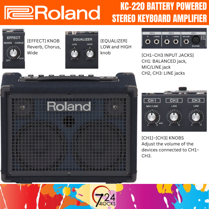 Roland keyboard amplifier Roland KC220 Battery Powered Stereo Keyboard