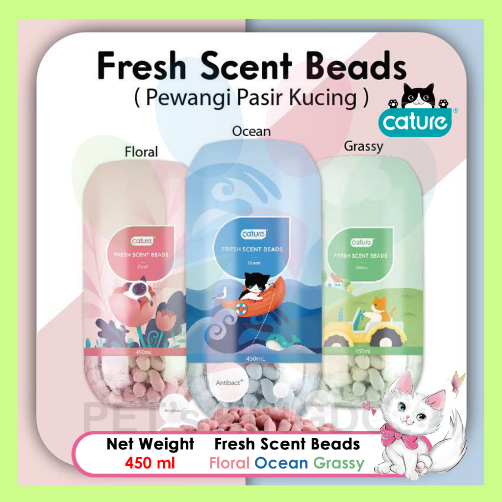 CATURE Fresh Scent Beads Floral/Ocean/Grassy Cat Litter Deodorizer Odor