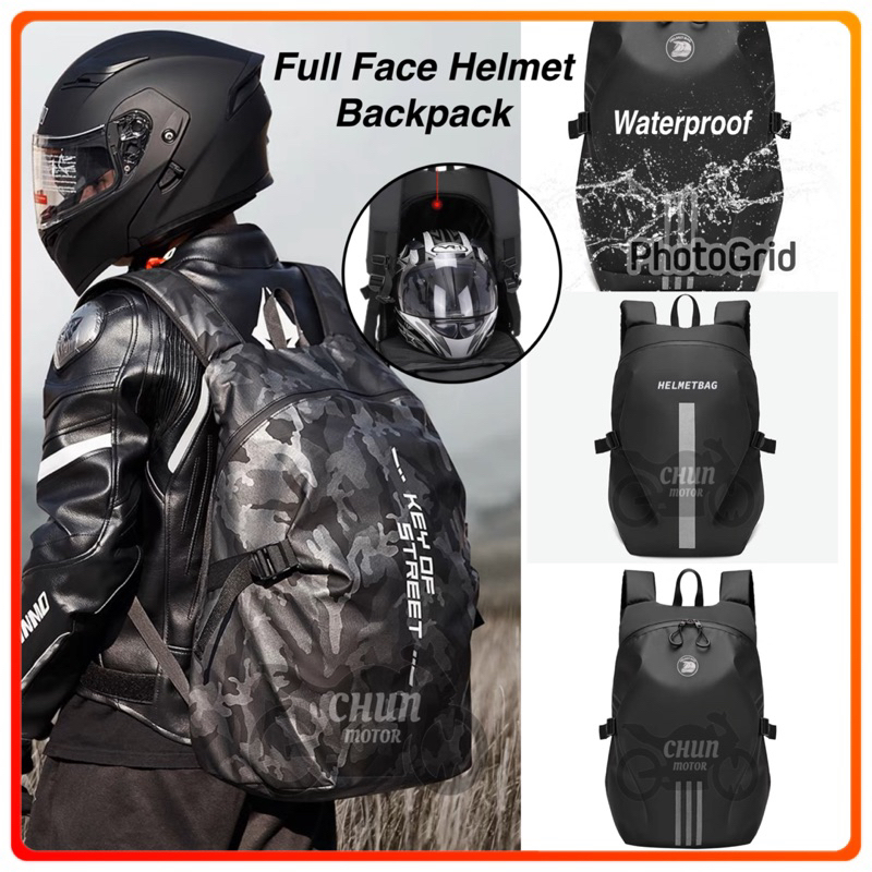 Snowmobile Helmet Bag Oxford Lockable Helmet Bag Black FREE Lid
