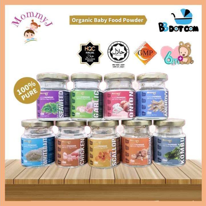 Mommy J Extra Fine Baby Food Powder (Chicken/ Mushroom/ Scallop/ Whitebait/ Anchovy/ Kombu