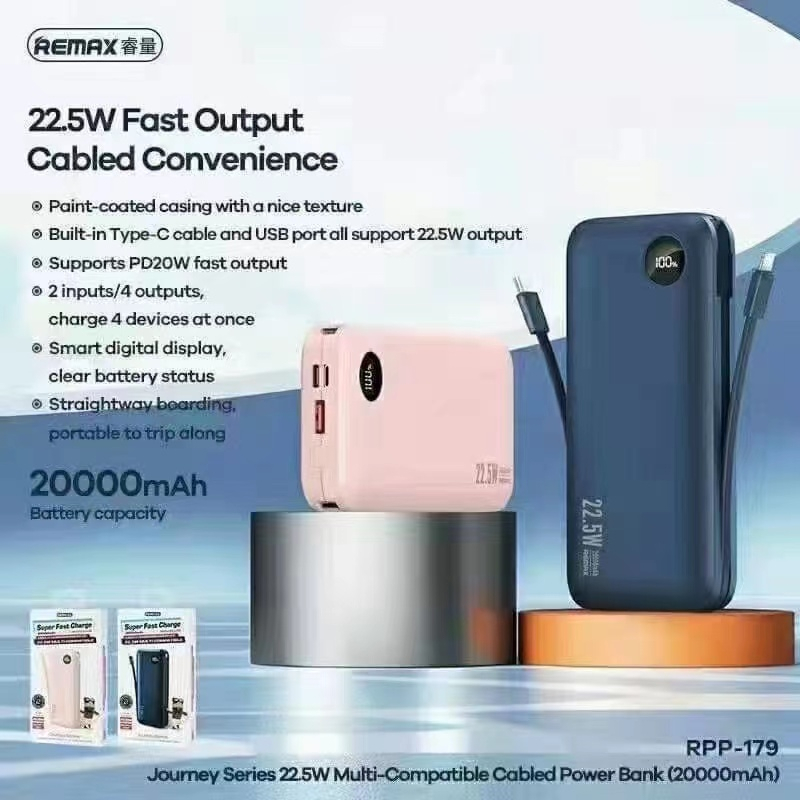 REMAX RPP-179 5A PD 22.5W 20000mAh Powerbank / Super Fast Charge / PD ...
