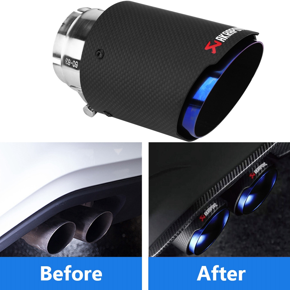 3'' Inlet Exhaust Tip Dual Carbon Fiber Exhaust Tip For Mazda CX5 & CX4 – 80mm Inlet, 101mm Outlet, Straight Cut Matte Silver Tailpipe Exhaust Tip For Mazda CX-5 - View #7