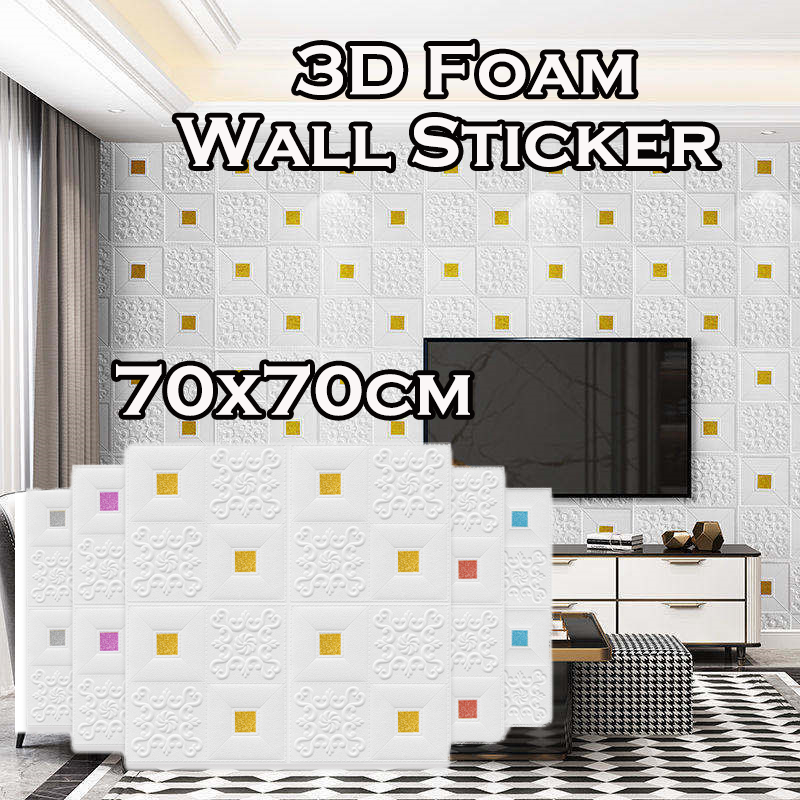 3D foam wall stickers 70x70cm selfadhesive ceiling stickers selfglue