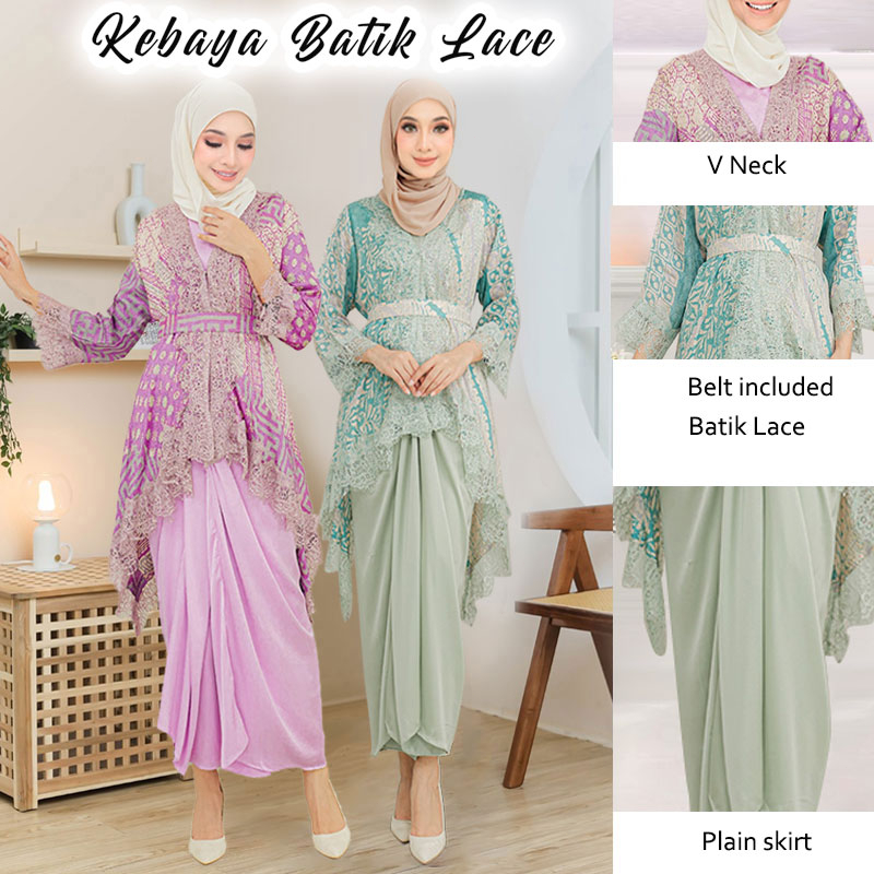 Kurung Kaftan Lace Instant Pario Baju Kurung Ratna Batik Kurung Kedah Modern Lace Mini Kurung