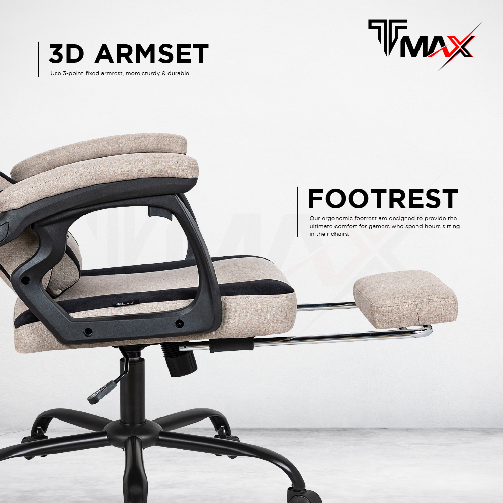 TMAX EZ-770 Gaming Chair with Ergonomic Footrest - 2 years