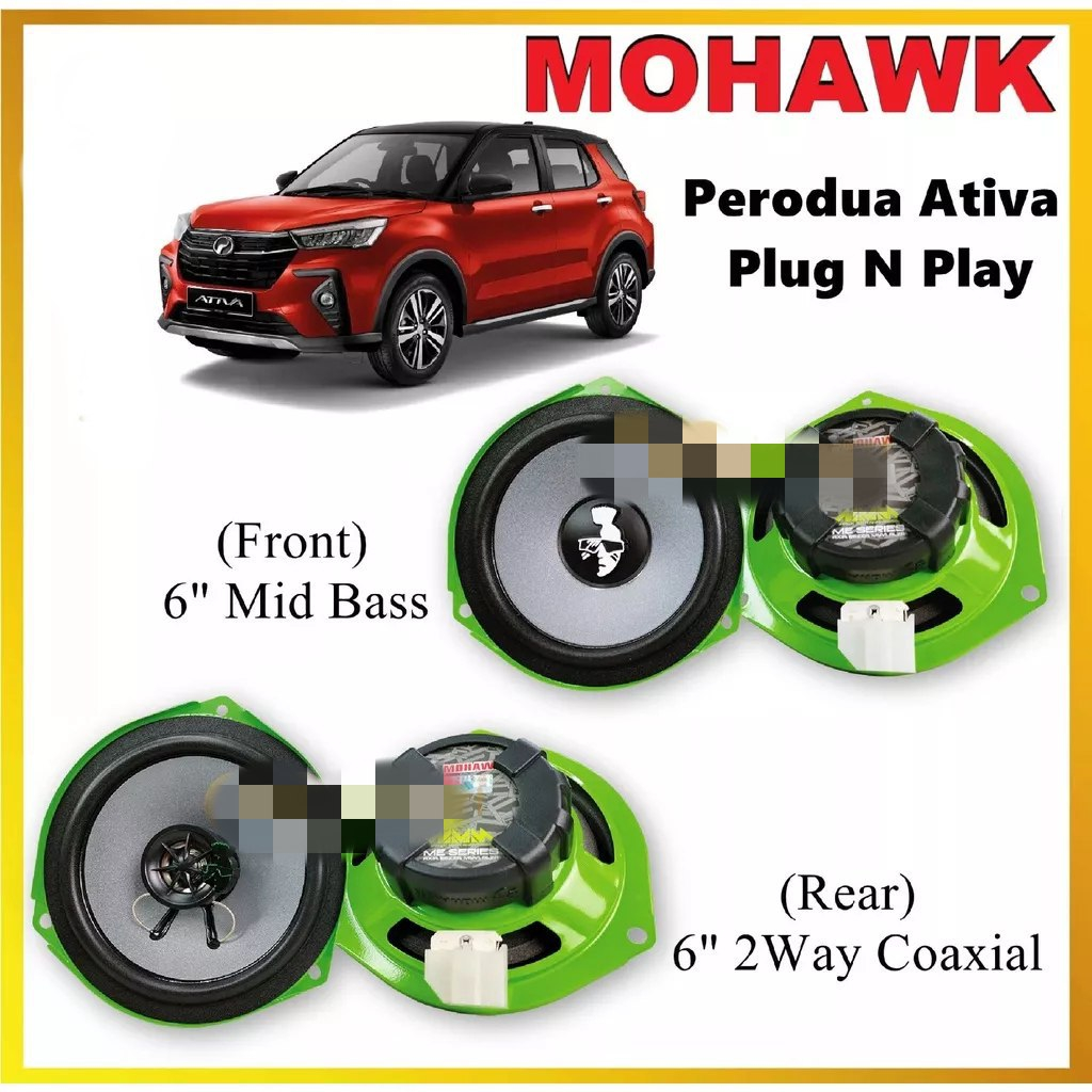 Mohawk Plug Play Front Rear Oem Speaker For Perodua Axia Alza Myvi Old Icon Gen Bezza Viva